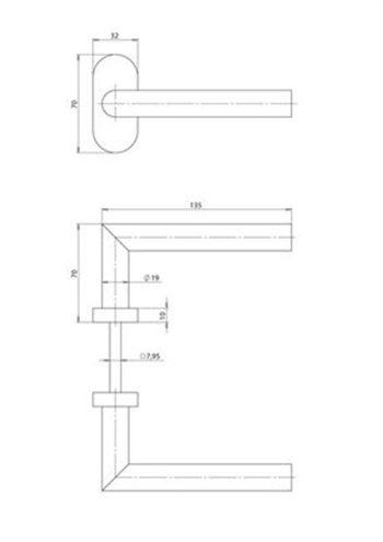 Dveřní kování Assa Abloy AHW600 L klika/klika oválná rozeta