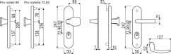 Bezpečnostní kování Richter R111.PZ.72.F9.TB3