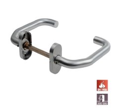 Dveřní kování Assa Abloy AHW600 zahnuté U klika/klika oválná rozeta