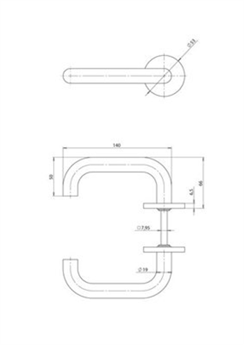 Dveřní kování Assa Abloy AHW500 klika/klika tvar L kulatá rozeta