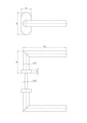 Dveřní kování Assa Abloy AHW600 L klika/klika oválná rozeta