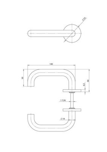 Dveřní kování Assa Abloy AHW600 klika/klika tvar J oválná rozeta