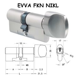 Knoflík pro novou vložku EVVA Nikl