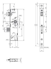 Panikový zadlabací zámek Assaabloy N1612 P/L koule-kl. E