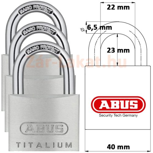 Visací zámek ABUS 727TI/40 Titalium - Triples