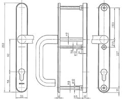 Bezpečnostní kování FAB IKON SX43 klika/klika, tloušťka 80