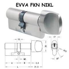 Knoflík pro vložky EVVA Nikl - samostatný ND